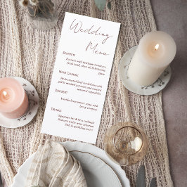Elegant Script Wedding Menu Card