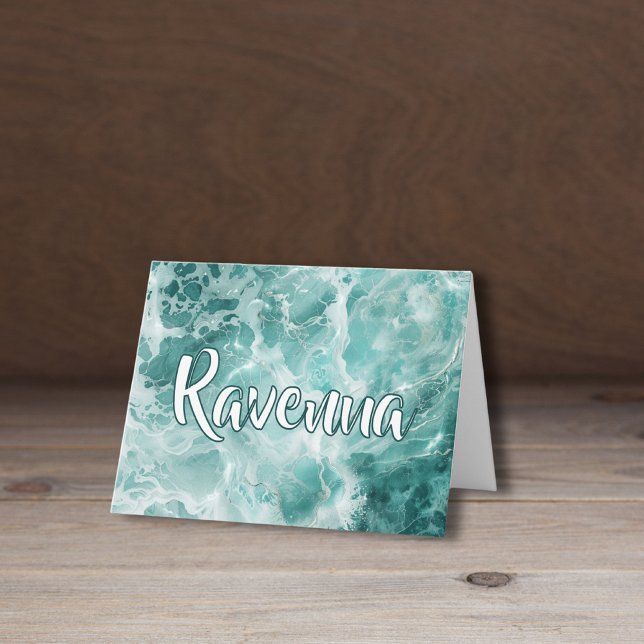Elegant Seafoam Silver Wedding White Name (Subido por el creador)