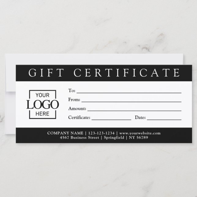 Elegant Simple Custom Business Gift Certificate wi (Anverso)