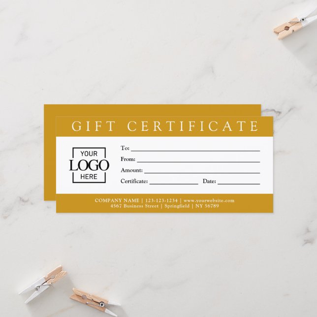 Elegant Simple Custom Business Gift Certificate wi (Anverso/Reverso In Situ)