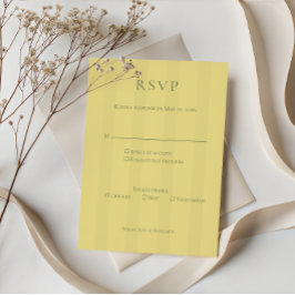 Elegant Soft Yellow Wedding RSVP Card