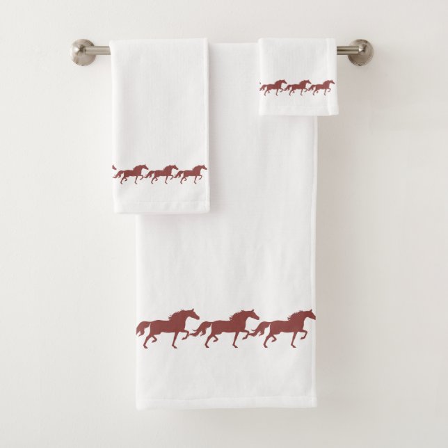 Elegant Stylish Brown Bay Horses on White (In situ)