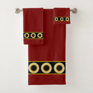 Elegant, Stylish Sunflowers on Maroon