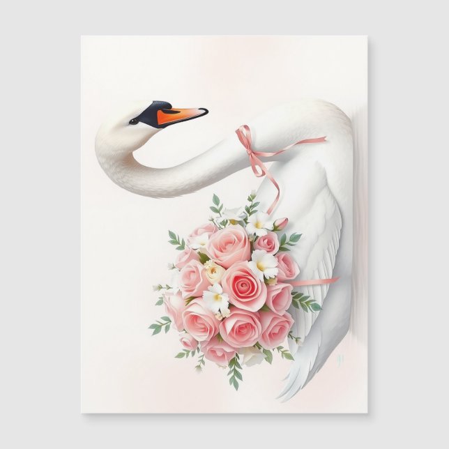 Elegant Swan with Roses (Anverso)