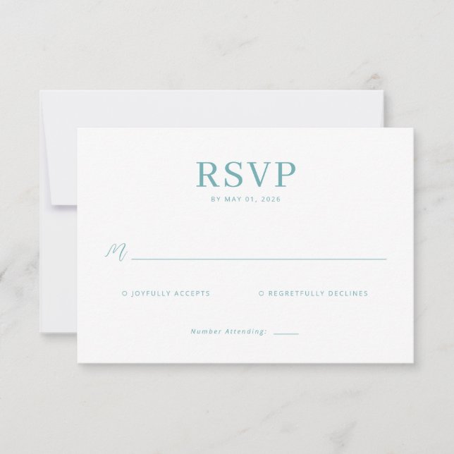 Elegant Teal Minimalist RSVP (Anverso)
