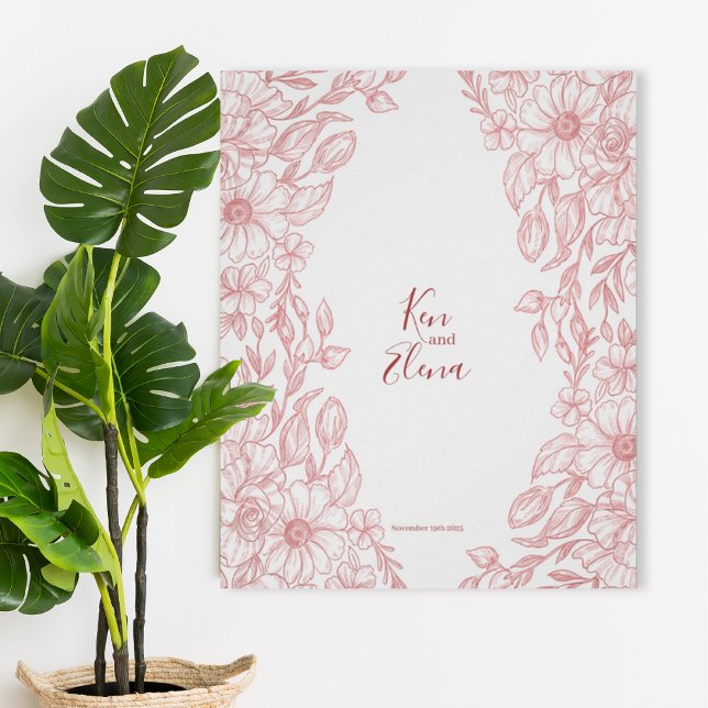 Elegant Terracotta Floral Wedding Poster (Subido por el creador)