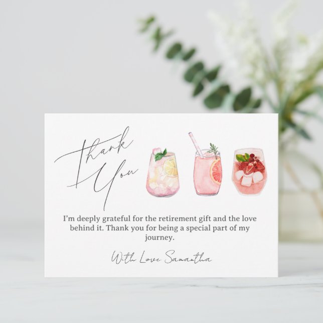 Elegant Thank You Card For Retirement Gifts (Anverso de pie)