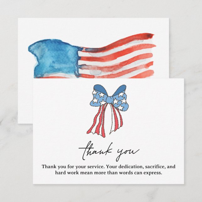 Elegant Thank You For Your Service Card (Anverso / Reverso)