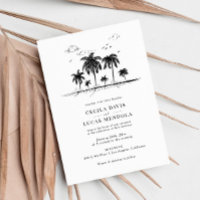 Elegant Tropical Beach Palm Tree Wedding