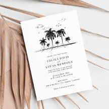 Elegant Tropical Beach Palm Tree Wedding
