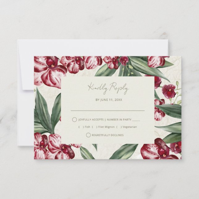 Elegant Tropical Island Beach Wedding RSVP (Anverso)