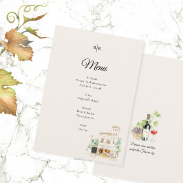 Elegant Tuscany Wedding Menu Italian Villa Dinner