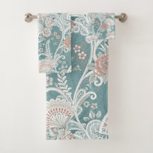 Elegant Vintage Victorian Fans Floral Lace Teal