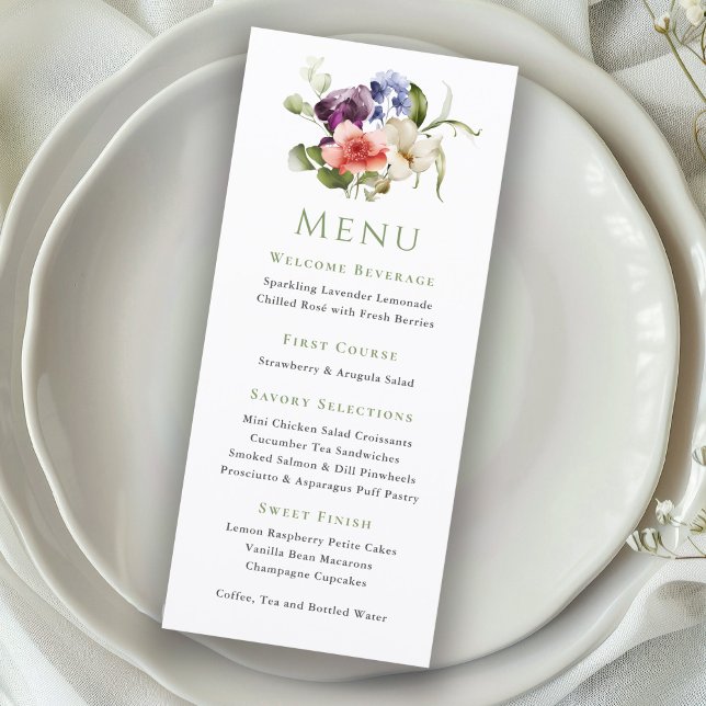 Elegant Watercolor Floral Ladies Event Menu (Subido por el creador)