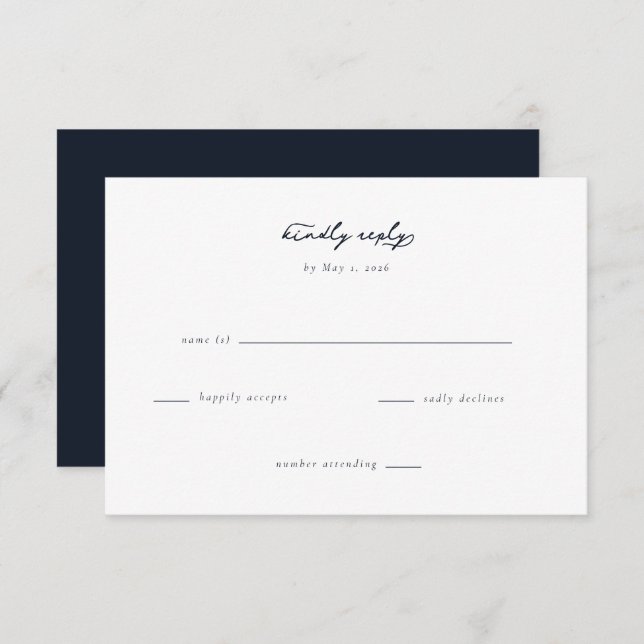 Elegant Wedding RSVP Card (Anverso / Reverso)