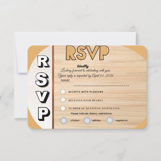 Elegant Wedding RSVP Card | Customizable Reply  (Anverso)