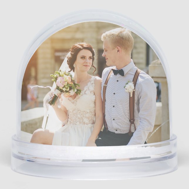 Elegant wedding with photo Newlyweds keepsake (Anverso)