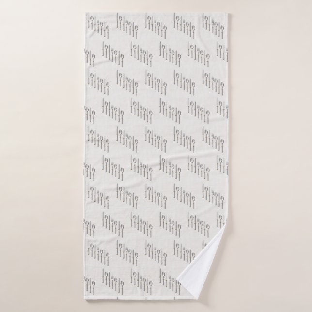 Elegant white and gold cutlery arranged diagonally (Toalla de baño)