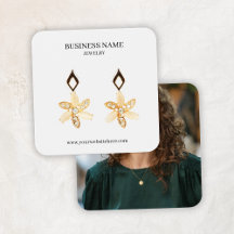Elegant White Clean Look Custom Photo Earrings