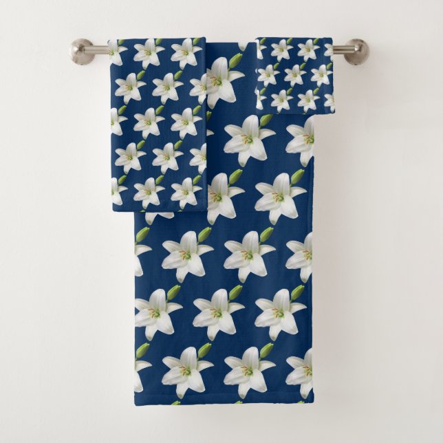 Elegant White Flowers on Prussian Blue (In situ)