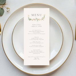 Elegant Wildflower Garden Floral Menu