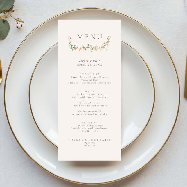 Elegant Wildflower Garden Floral Menu (Subido por el creador)