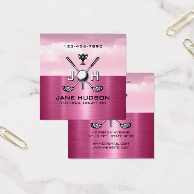 Elegant Women Golf Monogram Design (Oficina)