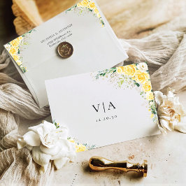 Elegant Yellow Wedding Invitation Envelope