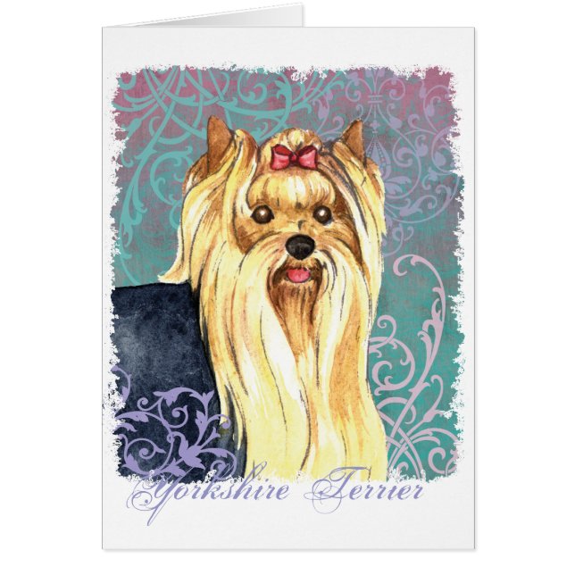 Elegant Yorkie Card (Frente)