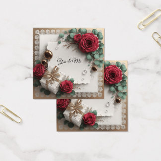 Elegant “You & Me” Gold Cursive Flat Greeting Card
