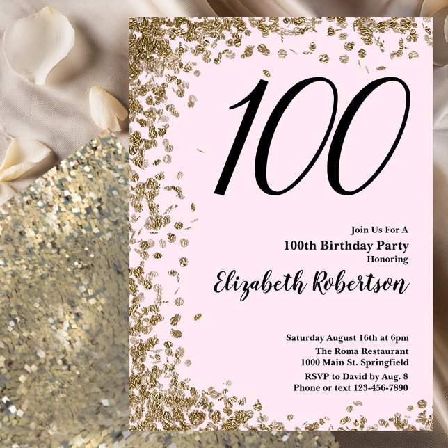Elegante 100.ª Invitación de cumpleaños Secuencia  (Subido por el creador)