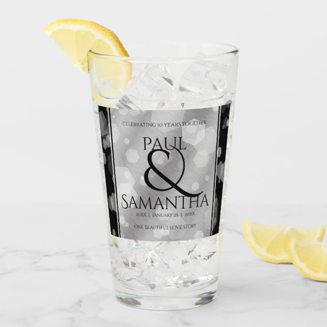 Elegante 10° Aniversario del Boda Tin (Anverso (hielo))