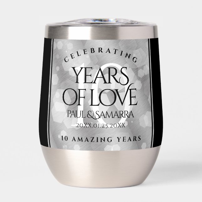 Elegante 10° Aniversario del Boda Tin (Frente)