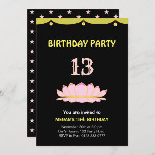 Elegante 13.ª invitación a la fiesta de cumpleaños