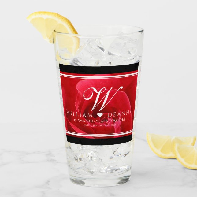 Elegante 15.º 26.º 36.º Rosa Boda Aniversario (Anverso (hielo))