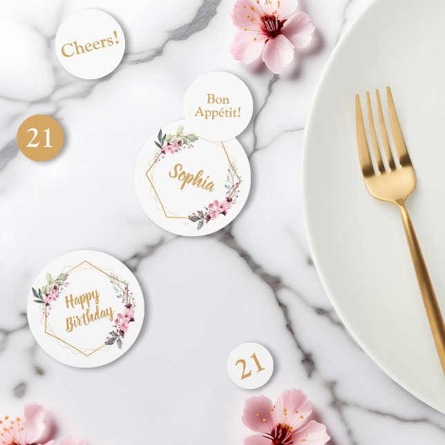Elegante 21ª Mesa de Cumpleaños Confetti (Confetti Elegance for Your Celebration 🌸✨🎉)