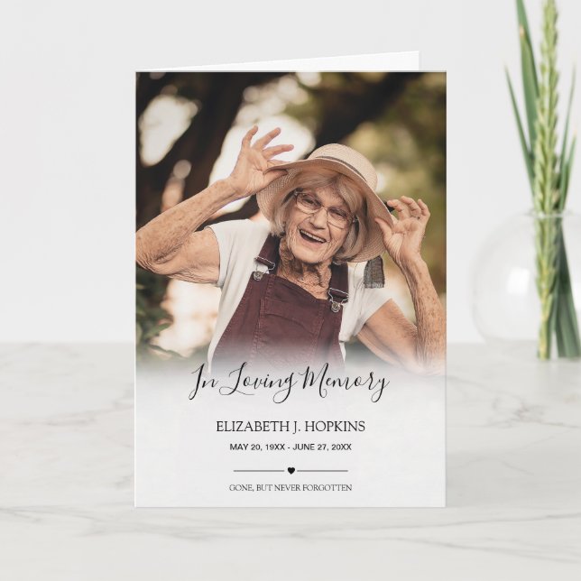 Elegante 2 Foto En El Programa De Funerales De Mem (Anverso)