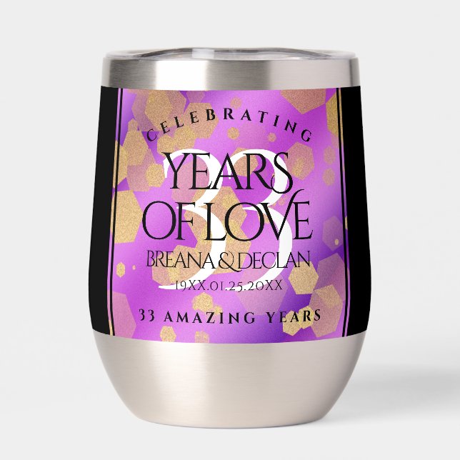 Elegante 33° Aniversario del Boda Ametista (Trasero)