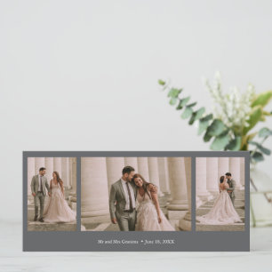 Elegante 3 Foto Boda Gris Gracias