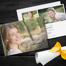 Elegante 3 Invitación a graduación de caligrafía f