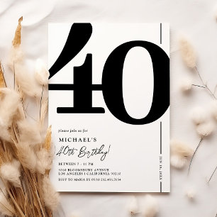 Elegante 40.ª invitación a la fiesta de cumpleaños