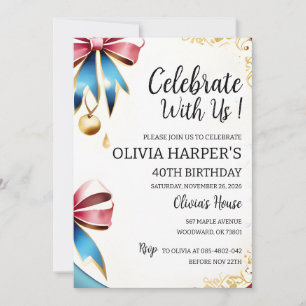 Elegante 40.ª Invitación de cumpleaños