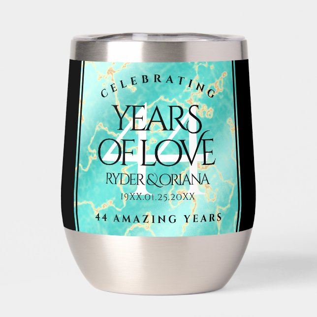 Elegante 44° Aniversario Boda Turquesa (Trasero)