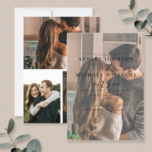 Elegante 4 Foto Invitación a la Boda por Superposi (Subido por el creador)