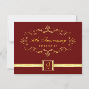 Elegante 50º aniversario - Invitaciones en monogra