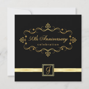 Elegante 50º aniversario - Invitaciones en monogra
