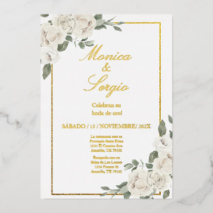 Elegante 50.ª invitación a la boda en español
