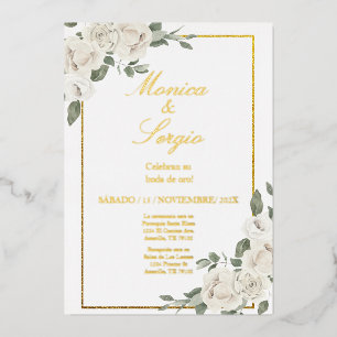 Elegante 50.ª invitación a la boda en español