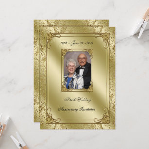 Elegante 50.º Boda Aniversario de foto invitación