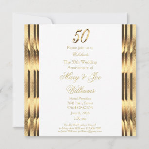 Elegante 50° aniversario Boda Invitación al oro